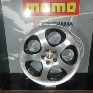 KIT DA 4 CERCHI IN LEGA DA 17 POLLICI ORIGINALI ALFA ROMEO STILE QUADRIFOGLIO RESTAURATI A NUOVO