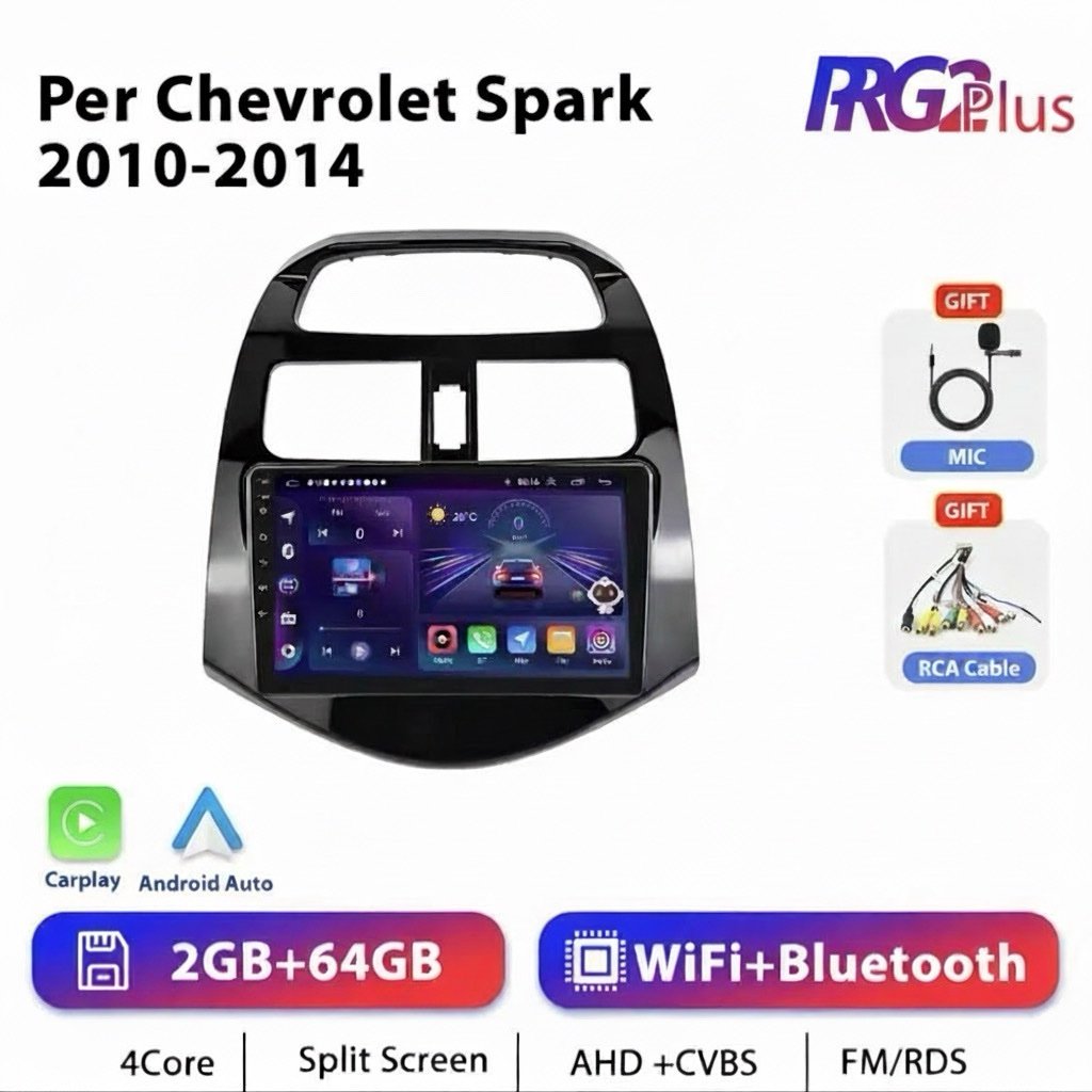 Autoradio Android per Chevrolet Spark 2010-2014 con 2GB RAM 64GB ROM CarPlay Android Auto e Bluetooth - immagine 3